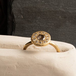 Diamonds solid gold ring. Diamonds cave gold ring. 14 karat gold diamonds ring. Multy diamonds  statement ring. Alternative Engagement ring