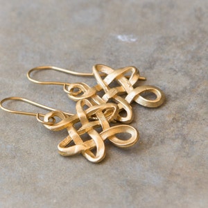 Eternity Knot Gold Plated Earrings: Endless Love Gift
