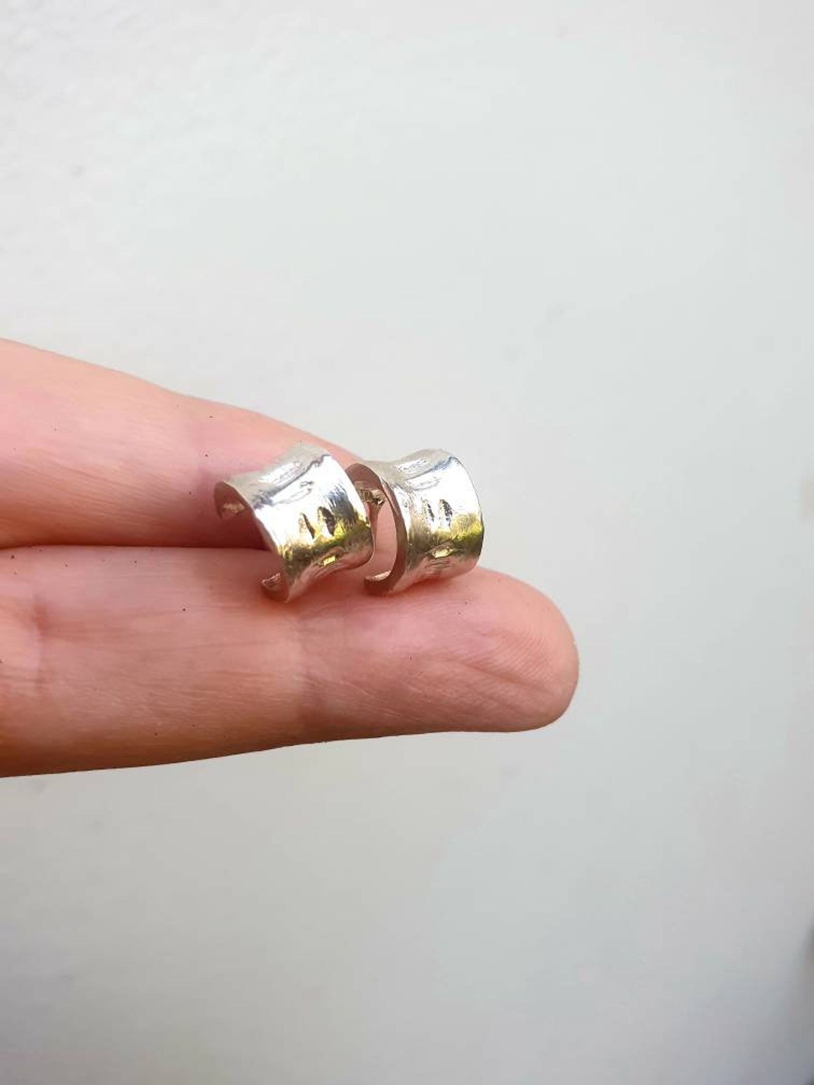 Small Silver Hoop Earrings. Thick Hoop Earrings. Textured Hoop Etsy