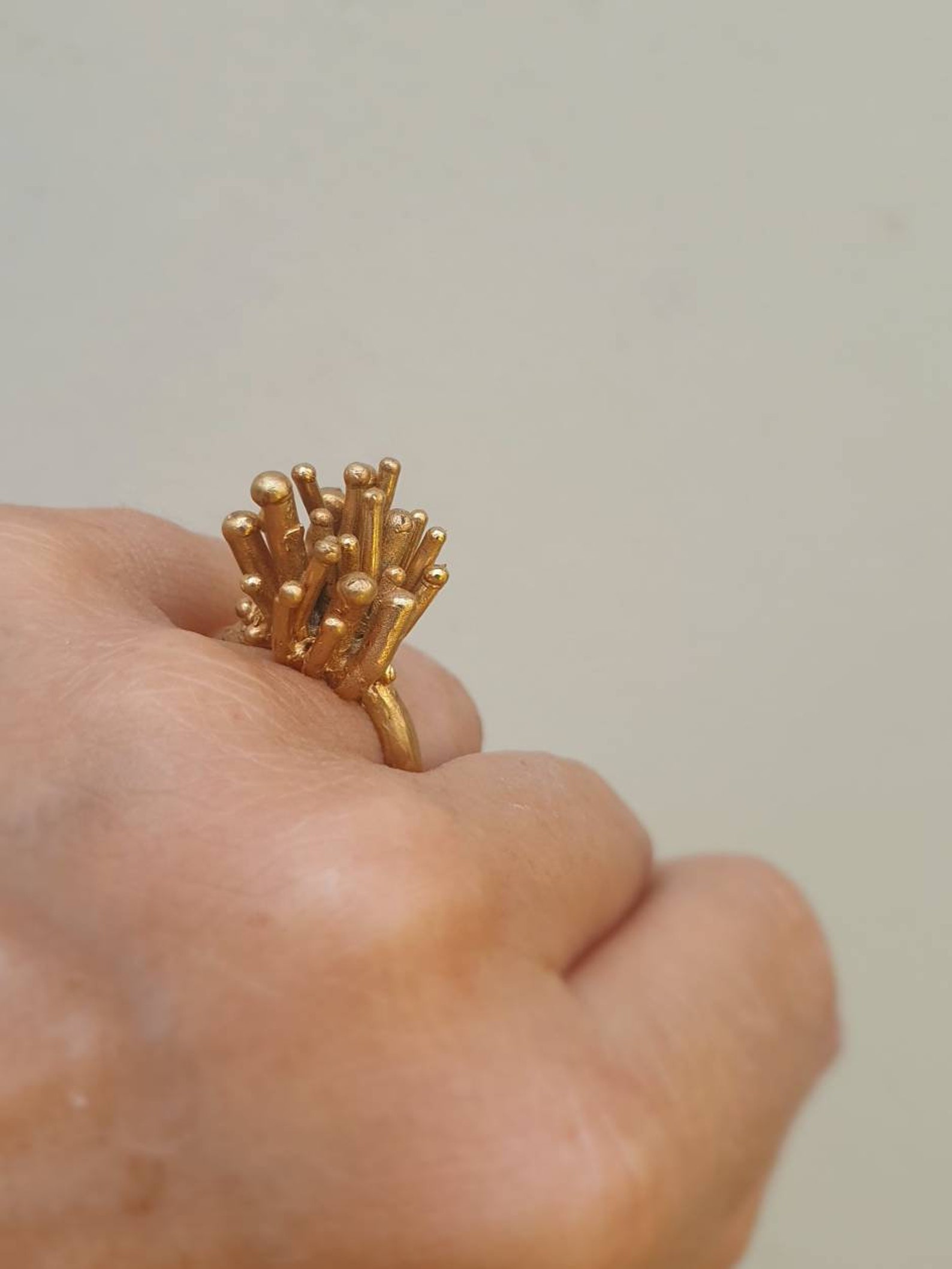 Statement Gold Splinter Ring. Rough Splinters Ring. Gold Big - Etsy