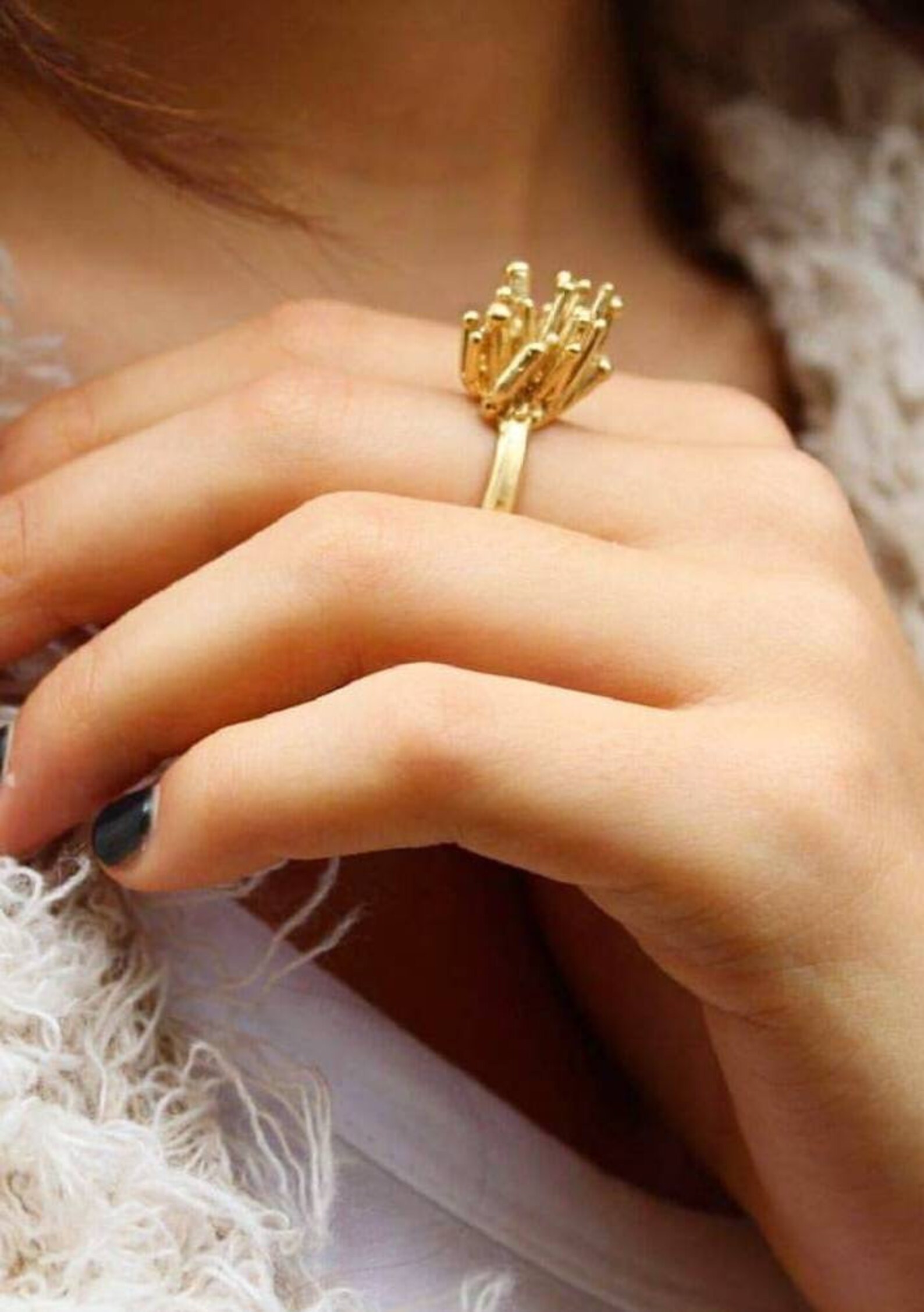 Statement Gold Splinter Ring. Rough Splinters Ring. Gold Big - Etsy