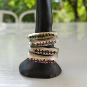 Emeralds Sterling Silver Ring. Designer Emerald Ring. Multy Gem ...