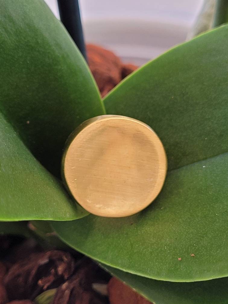 Gold Ring. Round Flat Ring. Coin Ring Without a Coin. Hammered Etsy