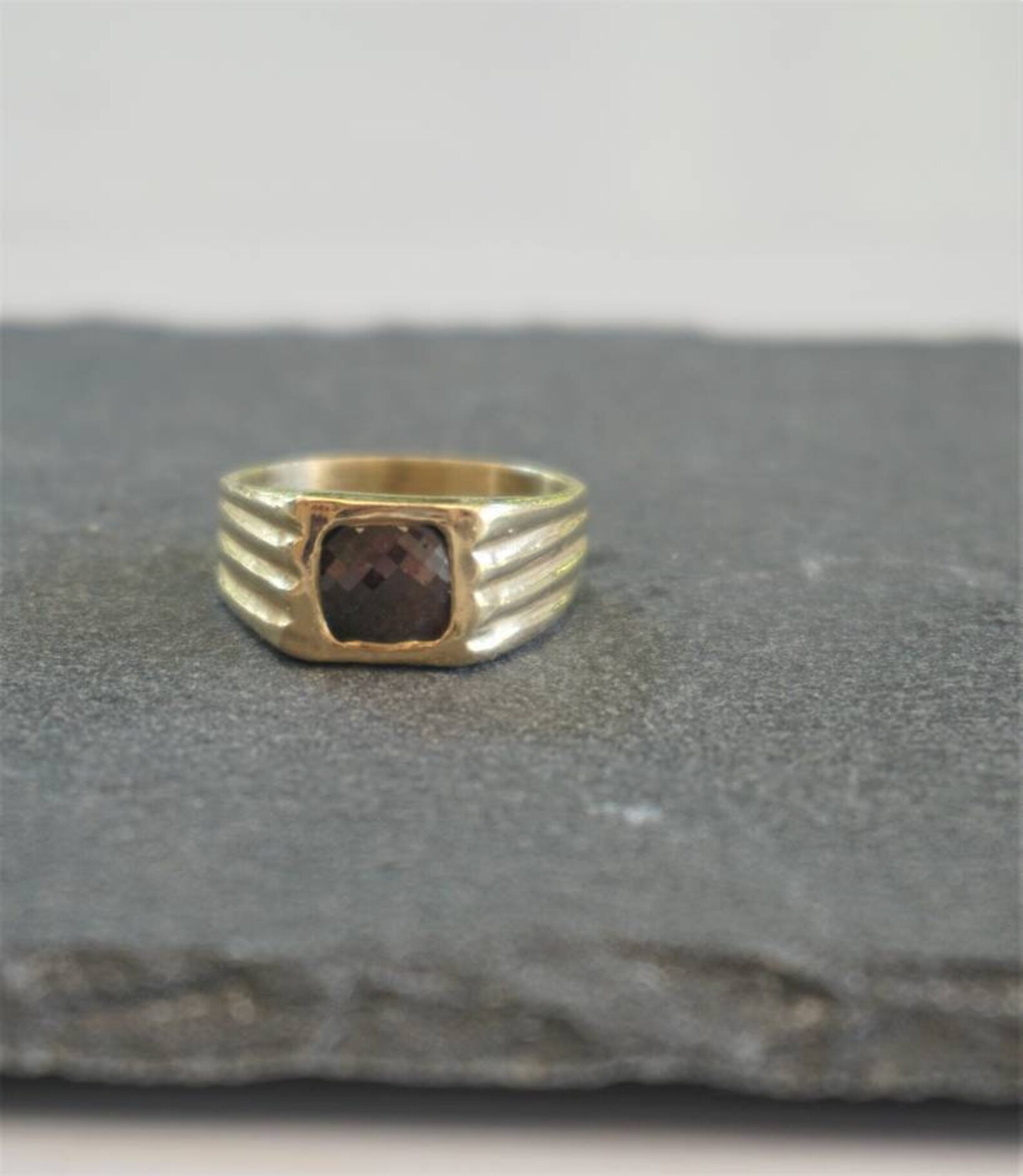 Square Black Diamond Ring. Gold Diamond Ring. 14k Square Gold Etsy