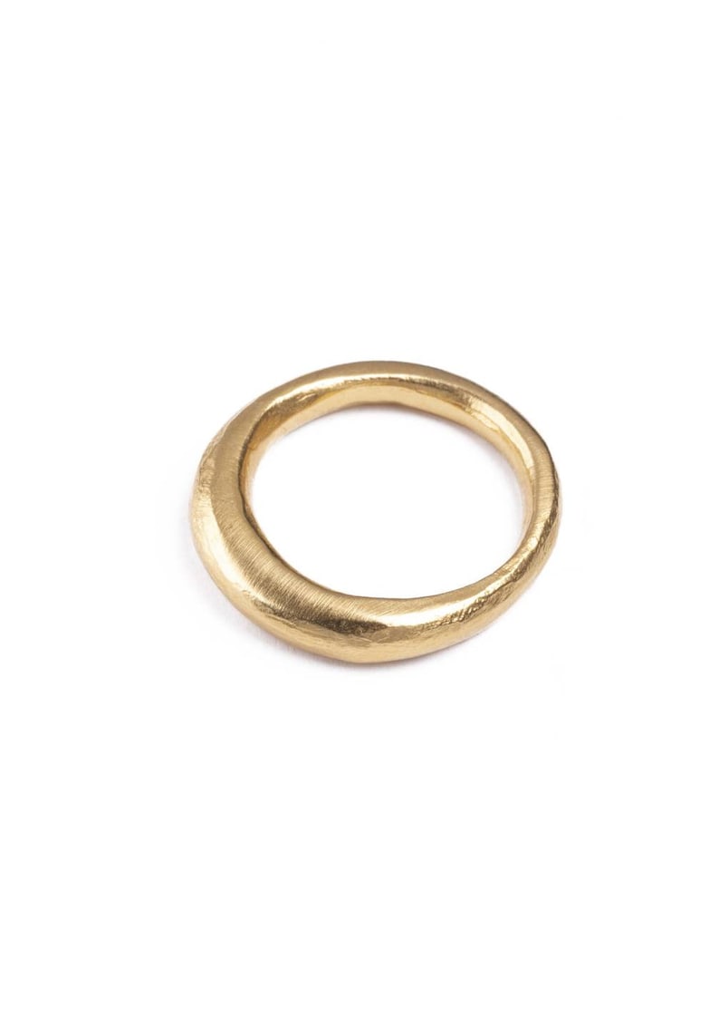 Gold Simple Plain Ring. Gold Asymetrical Band. Stackable Etsy Israel