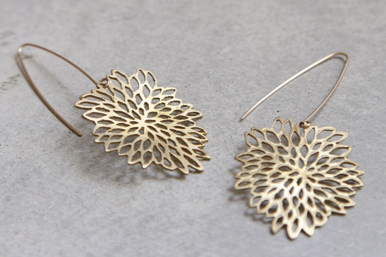 Dramatic Elegant Big designer earrings Bridesmaid. handmade drop earrings Wedding Woodland design Long gold statement leaf earrings