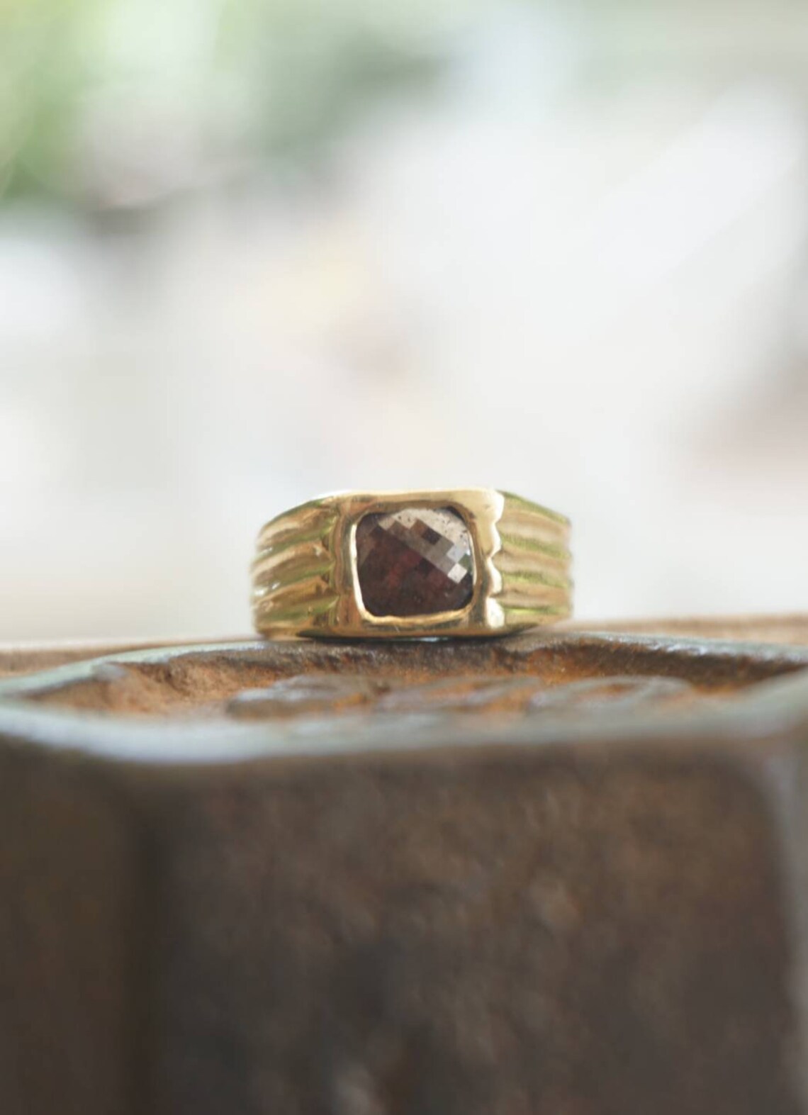 Square Black Diamond Ring. Gold Diamond Ring. 14k Square Gold Etsy