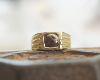 Square black diamond ring. Gold diamond ring. 14k square gold ring. Solitaire ring. Rectangular ring. Engagement ring. anniversary ring
