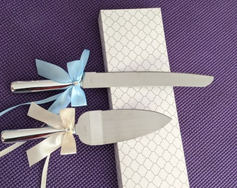 Laser engraved, personalized wedding knife and cake server set, Rhinestone, Wedding gift, Bridal shower gift, Anniversary gift