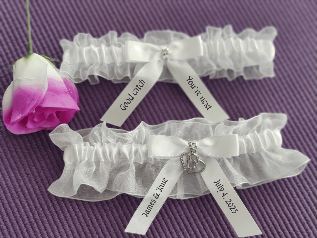 Hot Pink Satin Camouflage Wedding Bridal Garter Set