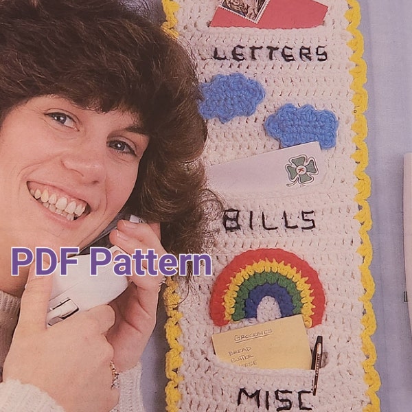 Vintage Mail Organizer Wall Decor Crochet Pattern PDF digital download cute easy cozy project