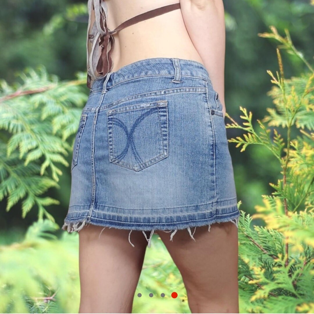 Y2k Fairycore Grunge 2000s Vintage Denim Mini Skirt Fairy Etsy
