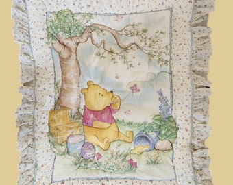 Vintage Disney Winnie The Pooh presepe trapuntato biancheria da letto e Valance anni '90 vivaio bambino doccia compleanno regalo di Natale per trapunta neonati