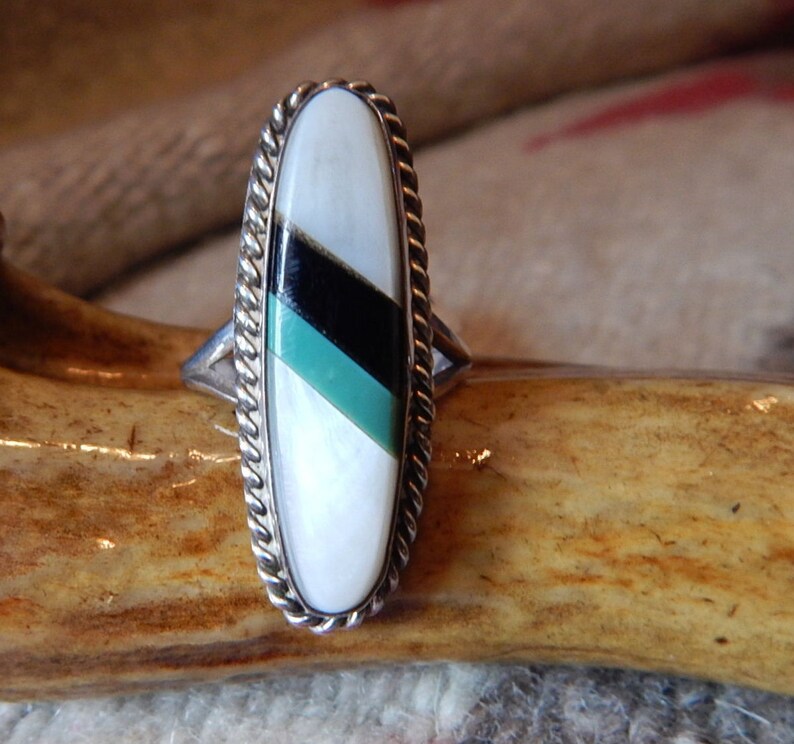 Native American Ring Turquoise Ring Size 7 Ring Sterling Etsy