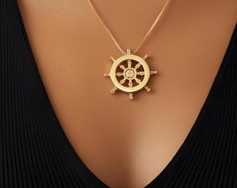 10Kゴールド 法輪 仏教シンボル 法律チャクラペンダントネックレス : HAQUIL 仏教 法輪 法チャクラネックレス : ホーム＆キッチン