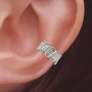 Woven Sterling Silver Ear Cuff: Non Pierced Criss-Cross Earring