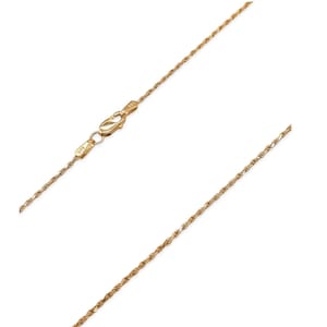 14k Yellow Gold Diamond Cut Rope Chain Necklace - 1.25mm