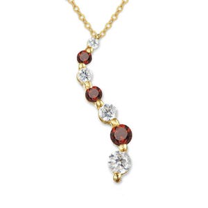 Garnet & Cubic Zirconia Pendant: 18k Gold over Sterling Silver