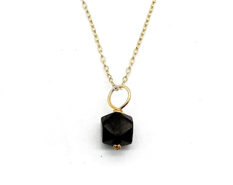 Azabache Pendant 6mm Size Gold Over Silver: Evil Eye Protection, Optional Cable Link Chain