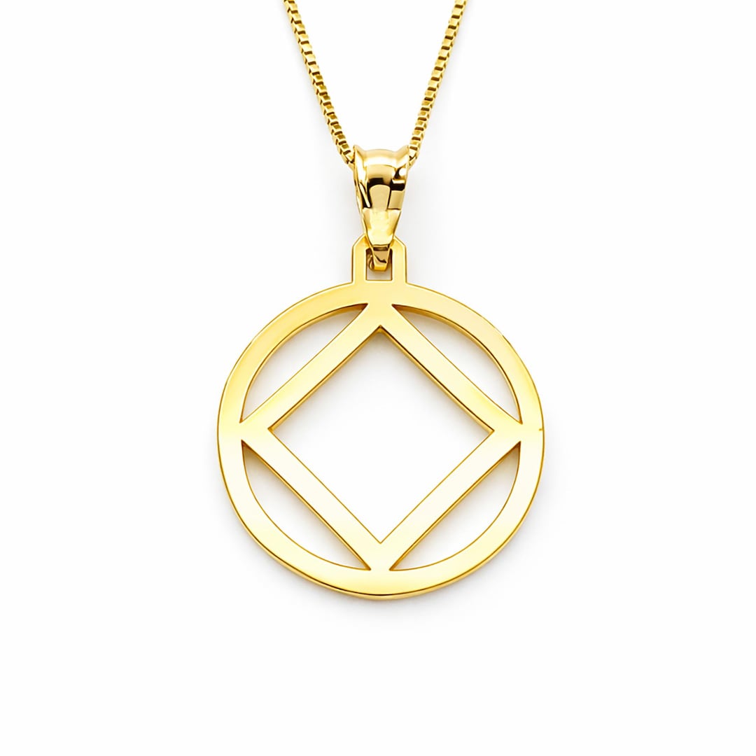 Anonymous Chain Narcotics Anonymous NA Necklace 14K Gold Sobriety Necklace, NA Symbol ...