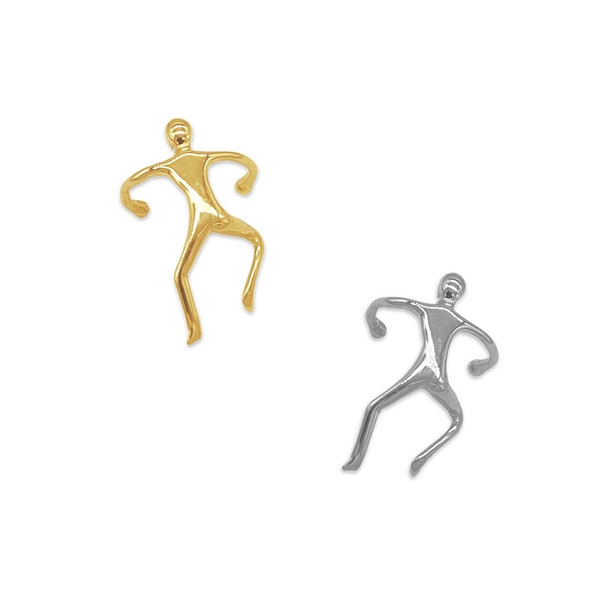 Man Climber Earcuff Earring Cuffs on the Ear - Silver Man Ear Cuff - Pierced or Non Pierced Ear - Silver or Gold Tone