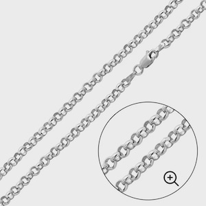 Silver Rolo Link Chain - 2.40mm Width- 16 to 24 Inches - Solid Sterling Silver - Silver Pendant Necklace - Silver Rolo Link Chain - Rolo 035