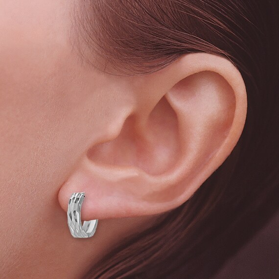 Orecchini A Cerchio Con Cerniera In Argento Sterling Con Taglio