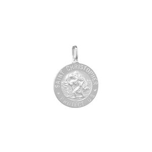 Sterling Silver Saint Christopher Medallion: Small Travel Pendant