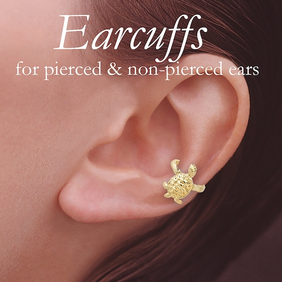 Turtle Earcuff Earring Silver Cuffs on the Ear Turtle Ear Cuff