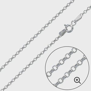 Silver Micro Rolo Link Chain - 1.30mm Width- 16 to 20 Inches - Solid Sterling Silver - Silver Pendant Necklace - Silver Rolo Link Chain