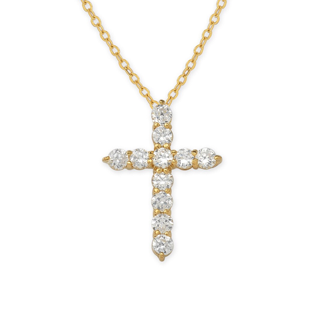 Pendentif Croix En Argent Sterling Avec Zircons Cubiques Et Pierres Noires & Blanches - Fabriqué En Italie