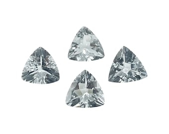 Genuine Trillion Aquamarine Gemstones - 8x8mm Size Faceted Aquamarine - Loose Stones - Manufacturer's Closeout
