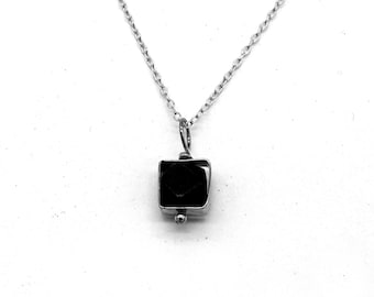 7mm Azabache Pendant Sterling Silver: Evil Eye Protection, Optional Cable Link Chain