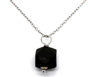 9mm Azabache Pendant Sterling Silver: Evil Eye Protection, Optional Cable Link Chain
