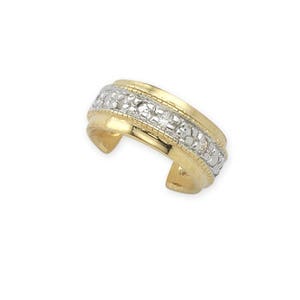 Earcuff Earring CZ 18k Gold Over Silver - minimilaist cuff - gift for her - Clip on earcuff - Curved earcuffs - Simple earcuff