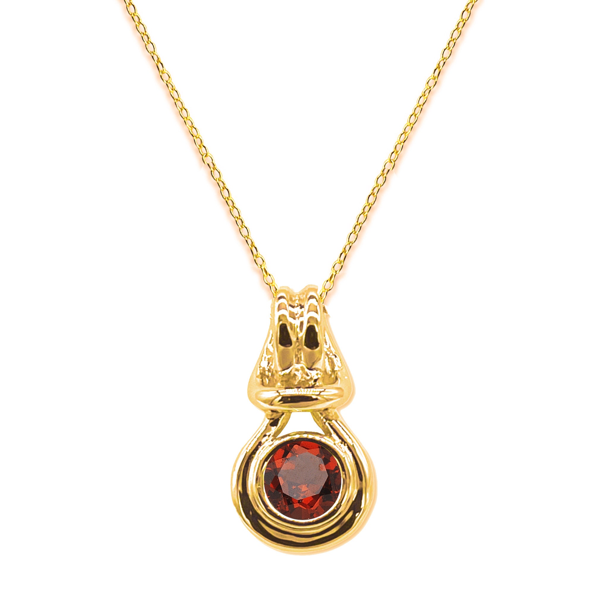 Round Gemstone Loveknot Pendant 18k Gold Over Silver With 18 Round Gemstone Loveknot Pendant 18k Gold Over Silver With 18