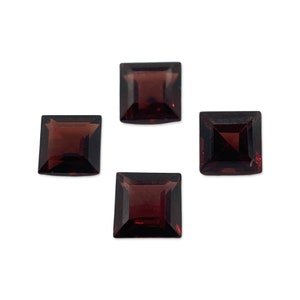 Genuine Square Cut Garnet - 6x6mm Faceted Mozambique Garnet - Loose Stones - Manufacturer&#39;s Closeout