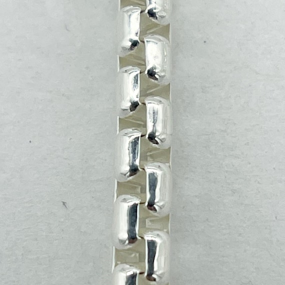 Silver Box Bracelet Solid 925 Sterling Silver : Round Box Chain