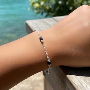 Azabache Bracelet 4mm Size Sterling Silver: Evil Eye Protection MADE IN USA