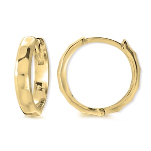 Diamond Cut Sterling Silver Hoop Earrings - Hinged Design