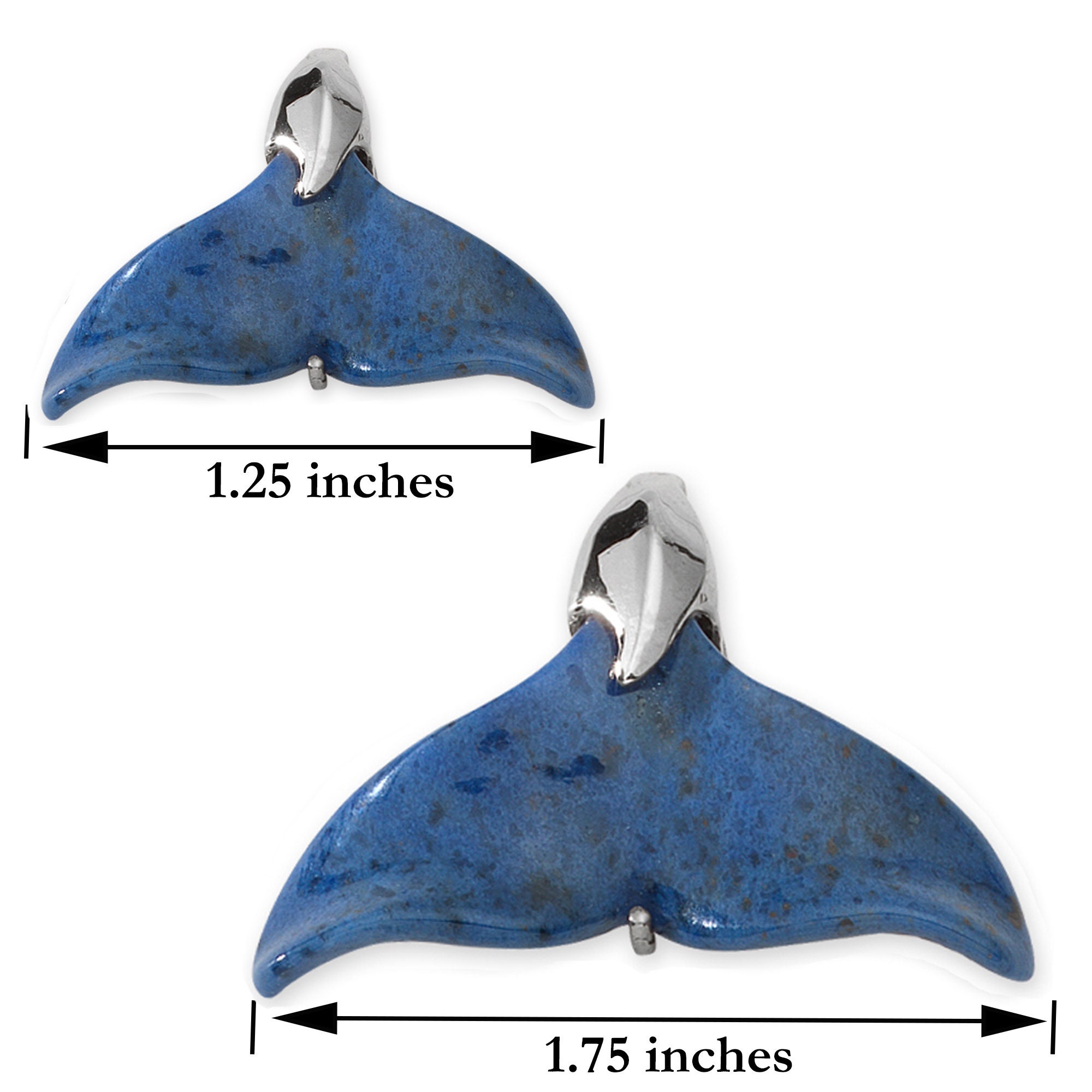 Genuine Blue Jasper Whale Tail Necklace in Sterling Silver – Ocean