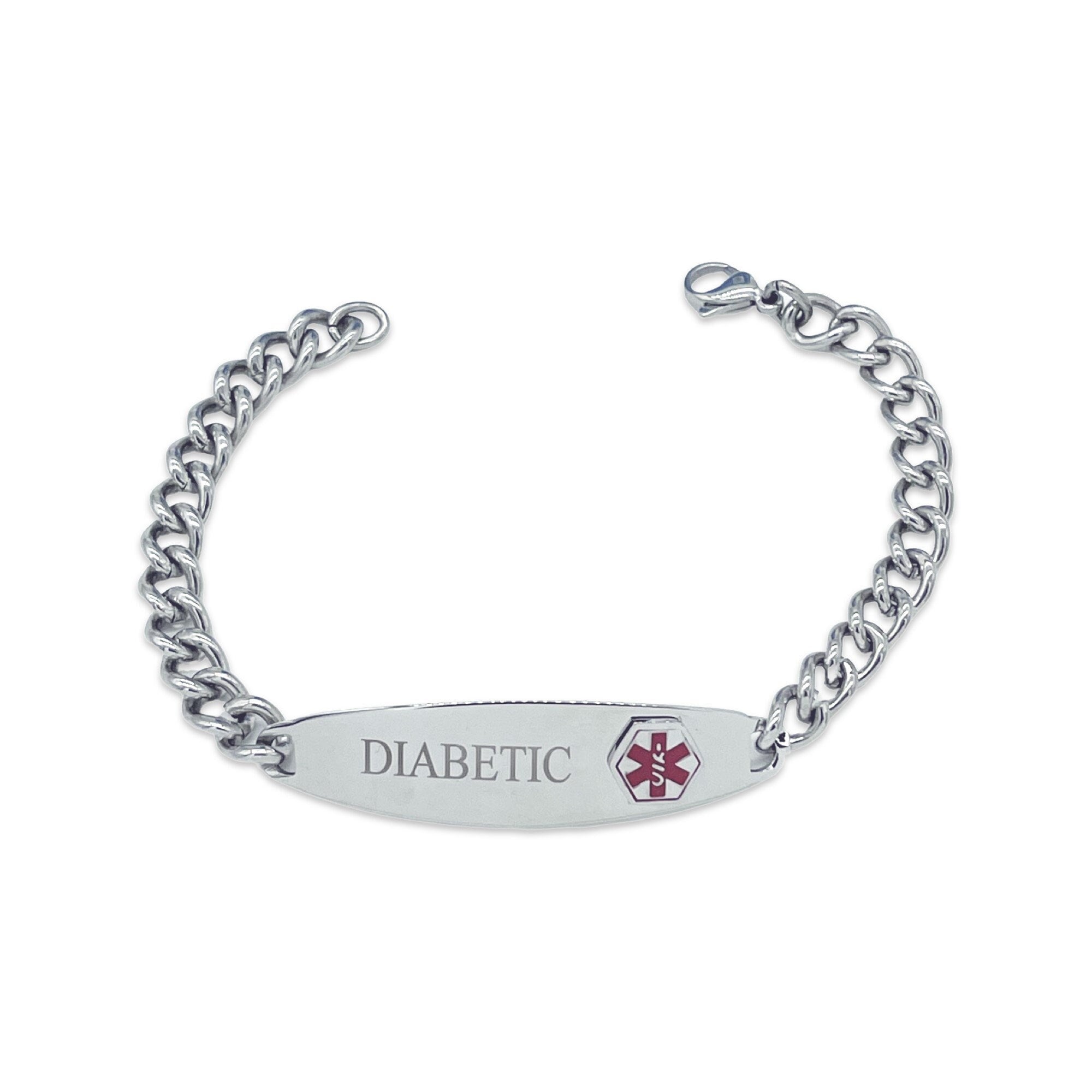 Silver diabetes bracelet clearance