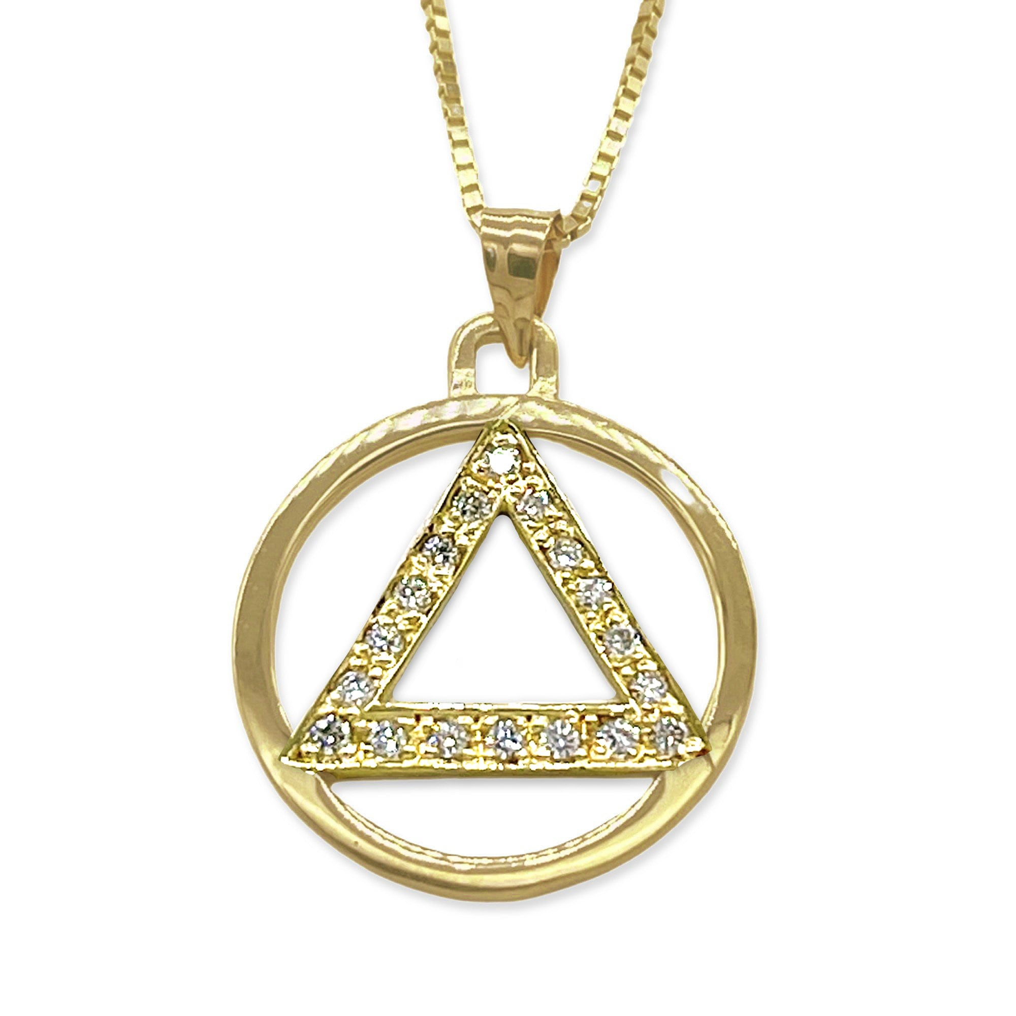 Diamond Sobriety Pendant AA Pendant Sobriety Charm Recovery