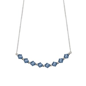 Silver Swarovski Crystal - Womans Necklace - Rolo chain - Womens gift - Birthday gift - Birthstone Jewelry- gift for daughter- gift with mom