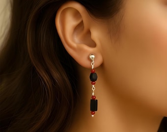 Azabache Earrings 7mm Size Red Bead Earrings Sterling Silver: Evil Eye Protection MADE IN USA