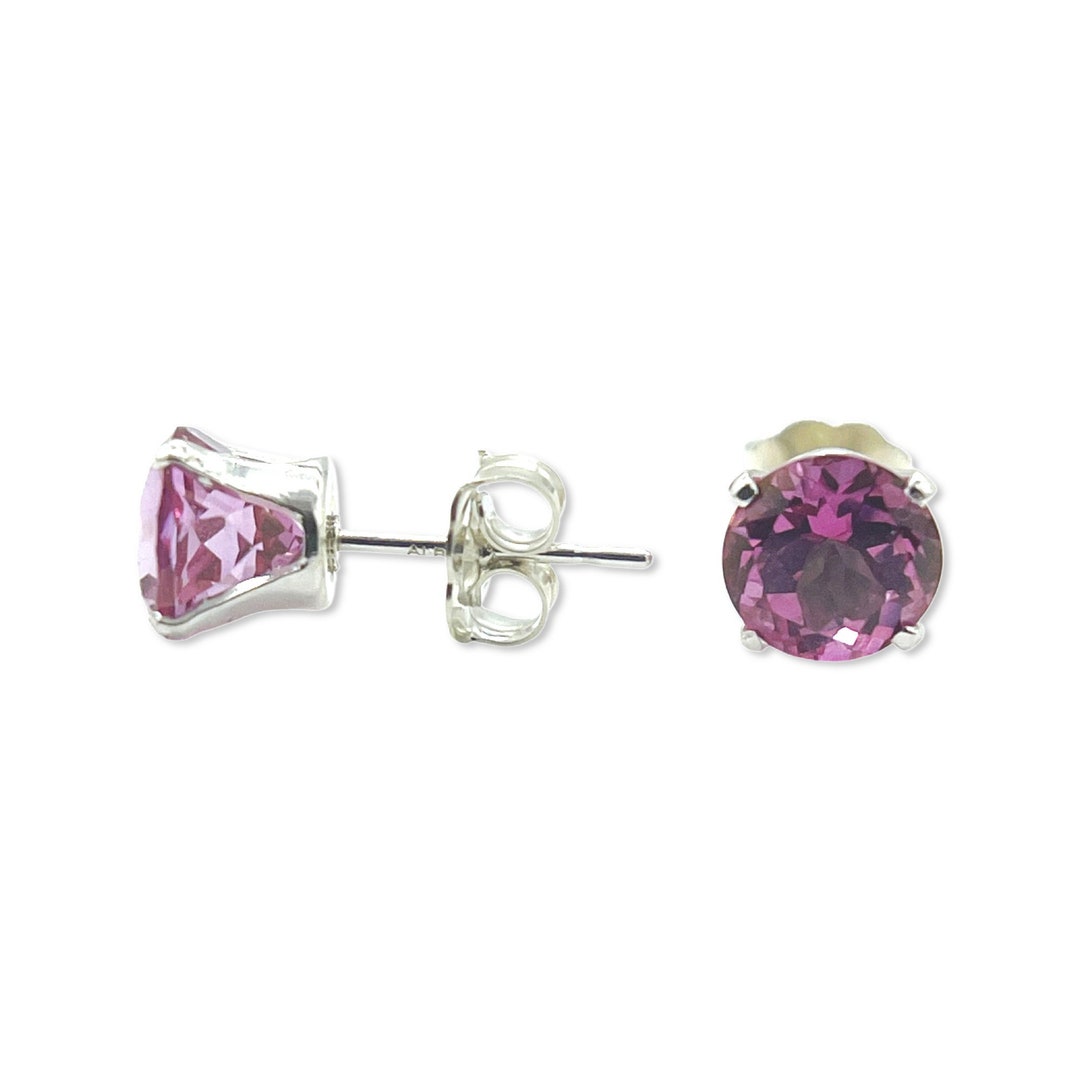 Pink topaz stud earrings Clearance
