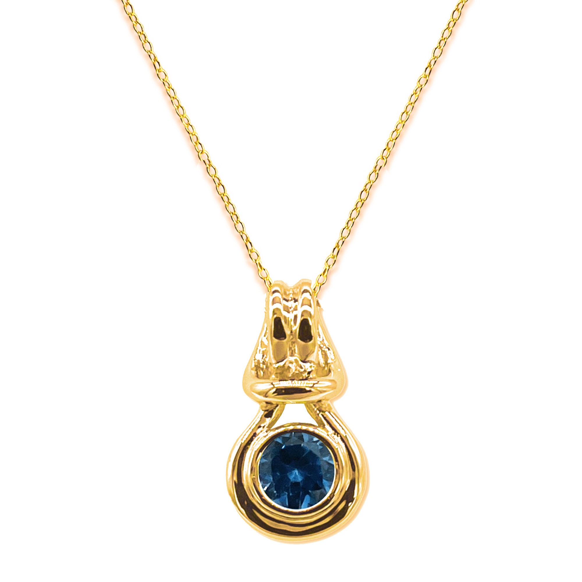 Round Gemstone Loveknot Pendant 18k Gold Over Silver With 18 Round Gemstone Loveknot Pendant 18k Gold Over Silver With 18