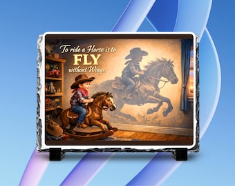 To Ride Horse is to Fly Without Wings; 5.7 x 7.5 inch Rock Slate Gift