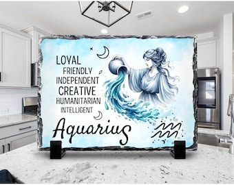 Sagittarius Zodiac Sign Water-Bearer; 5.7 x 7.5 inch Genuine Rock Slate