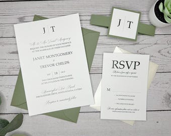 Botanical Wedding Invitations: Sage Greenery, Earthy Elegant Design